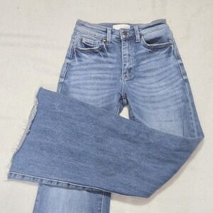 PETRA 153 Jeans Distressed High Rise Flare Leg Medium Wash 1/24 x 28in Raw Hem